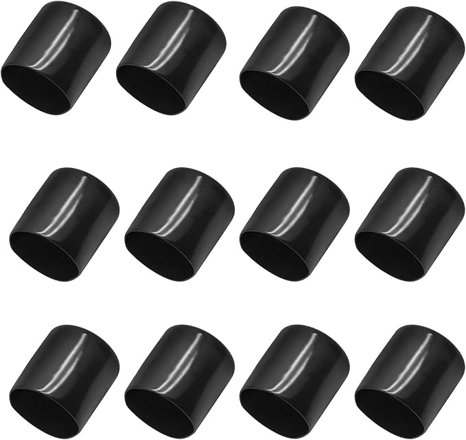 12Pcs Round Chair Leg Caps 1-1/2 Inch ID Vinyl Flexible Bolt Chair Feet Covers by Bonsicoky
