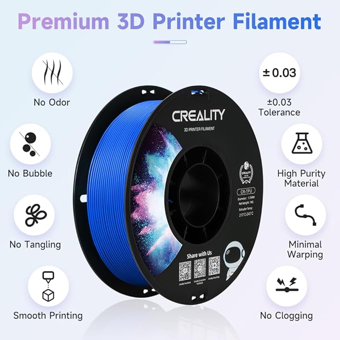 Official Creality TPU Filament, Flexible 3D Printer Filament 1.75mm, 95A Shore - Image 2