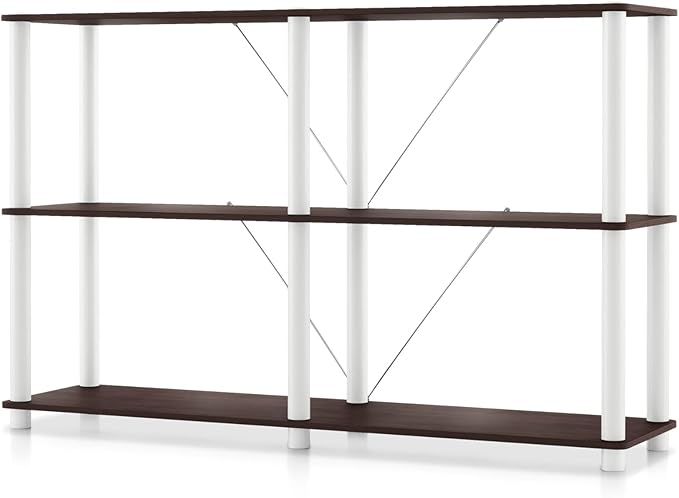 Homes: Inside + Out Apexa Modern 3-Tier Extra Wide Shelving Units, Collectibles by HOMESInsideOut