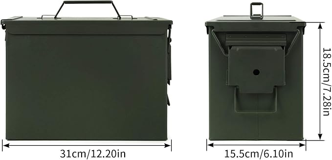 GUGULUZA Metal Ammo Can 30/50 Cal, Lockable Bullet Storage Case, Waterproof & - Image 6