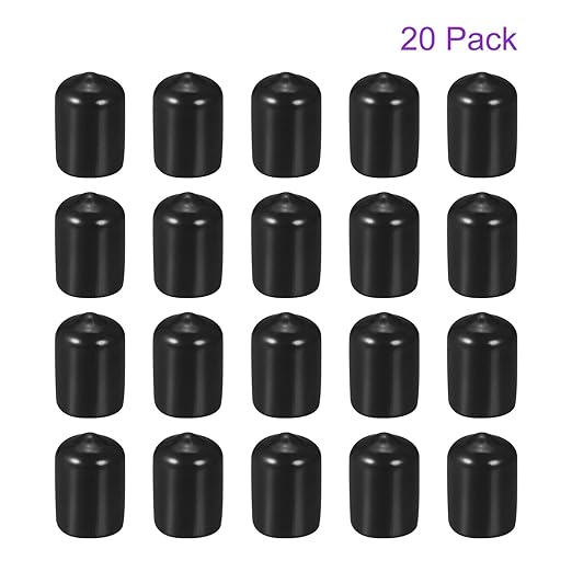 DMiotech 20 Pack 9/16" ID Black Screw Thread Protectors Rubber End Caps Bolt - Image 6