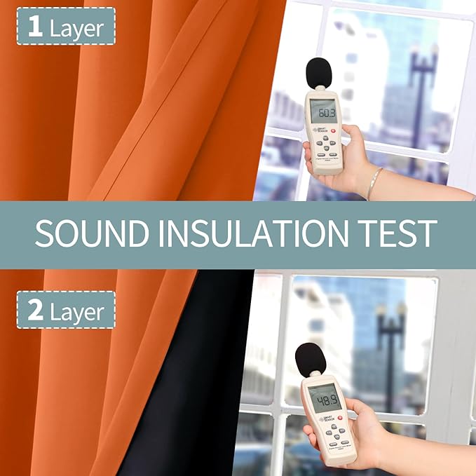 BGment Thermal Insulated 100% Blackout Curtains 63 Inch Length 2 Panels - Image 7