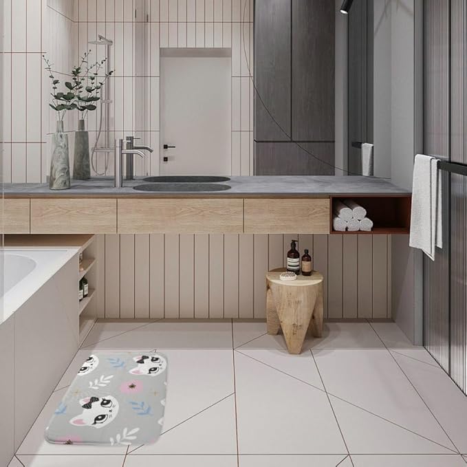 Cute Pet Animal Kitten Bow Runner Rug Bathroom Toilet Rugs Foot Mat Mats - Image 7
