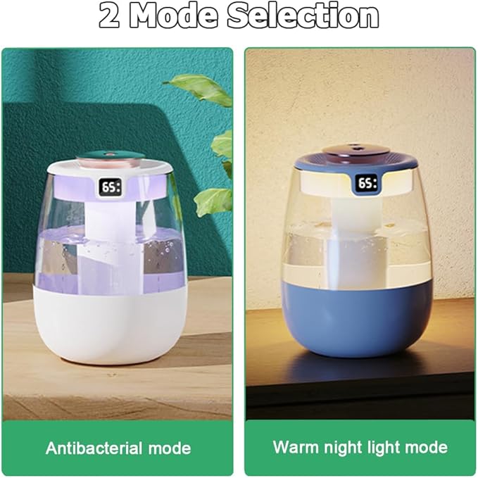 DONGKER Double Spray Humidifier, 1L Silent USB Digital Display Humidifier - Image 8