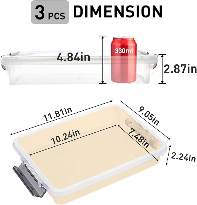 Citylife 3 PCS Plastic Storage Bins - Image 2