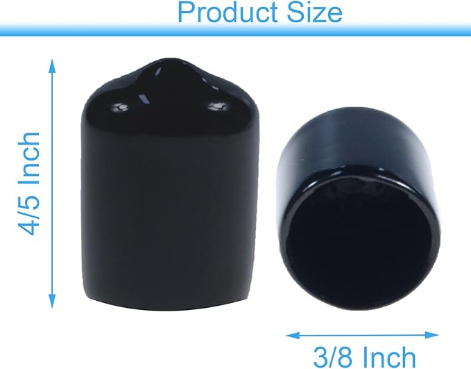 Acocony 3/8 Inch Rubber Cap Round 9.5 mm Rubber End Caps PVC Flexible Protector - Image 2