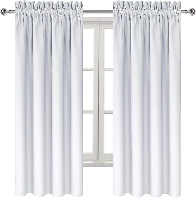 DWCN Greyish White Room Darkening Blackout Curtains - Image 9