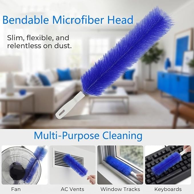 Fan Cleaning Brush, Bendable Microfiber Head, Reusable Dust Remover, Ldeal - Image 3