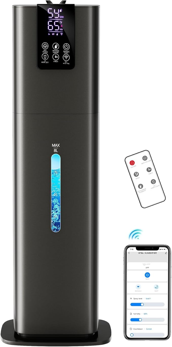 Smart Humidifiers Large Room Bedroom Home, 2.11Gal Quiet Top Fill Cool Mist by HumidifiersLargeRoomBedroom