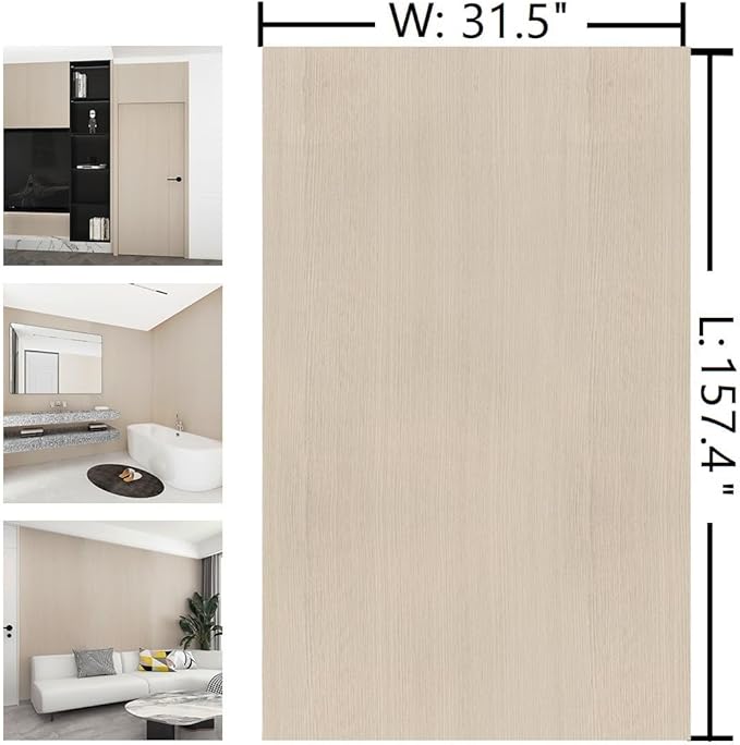 31.5"x157" Large Size Peel and Stick Wallpaper Beige Wood Look Contact Paper - Image 7