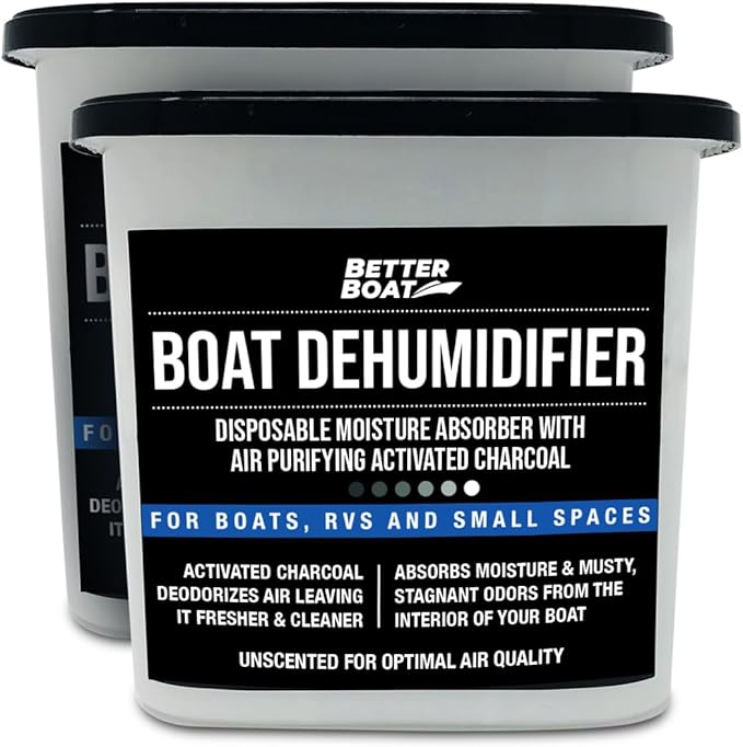Moisture Absorber 2 Pack with Activated Charcoal Dehumidifier Bucket, Unscented by BetterBoat