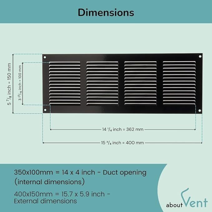 14x4 inch Vent Cover - Image 2