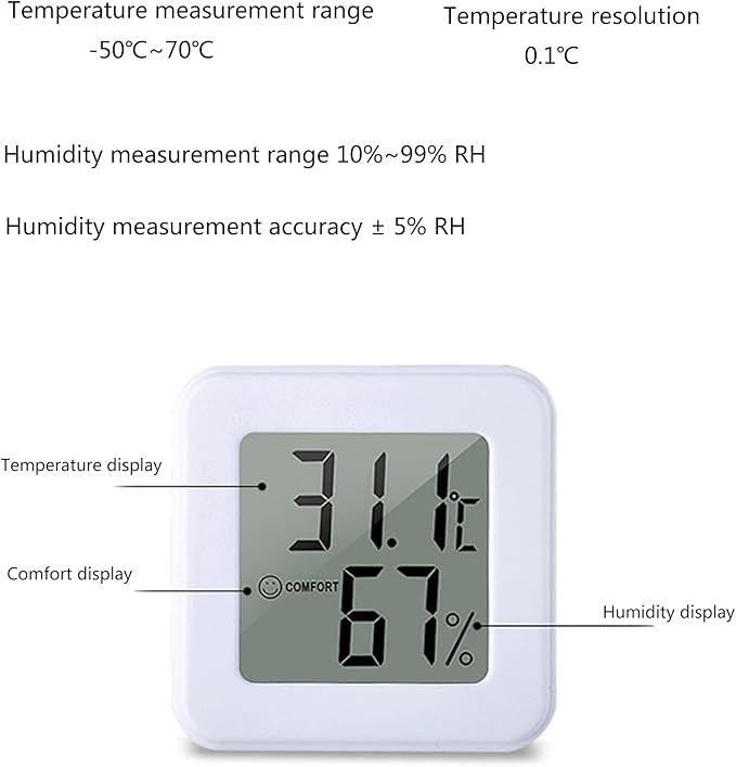 Muloo Digital Hygrometer Indoor Thermometer Humidity Meter Room Thermometer - Image 7