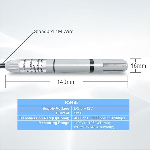 Tzone RS485 Temperature Sensor Modbus RTU Temperature and Humidity Transmitter - Image 4