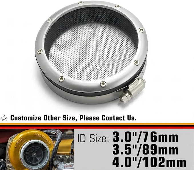 3.5" 304 stainless steel Turbo Inlet Grill Protector Guard Turbocharge Screen - Image 5