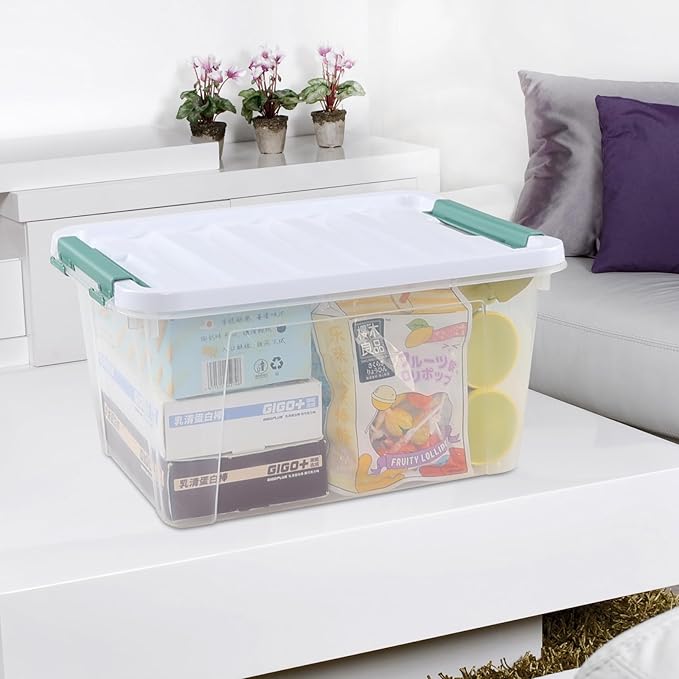 6 Pack 20 L Clear Storage Latch Box, Plastic Storage Bins - Image 4