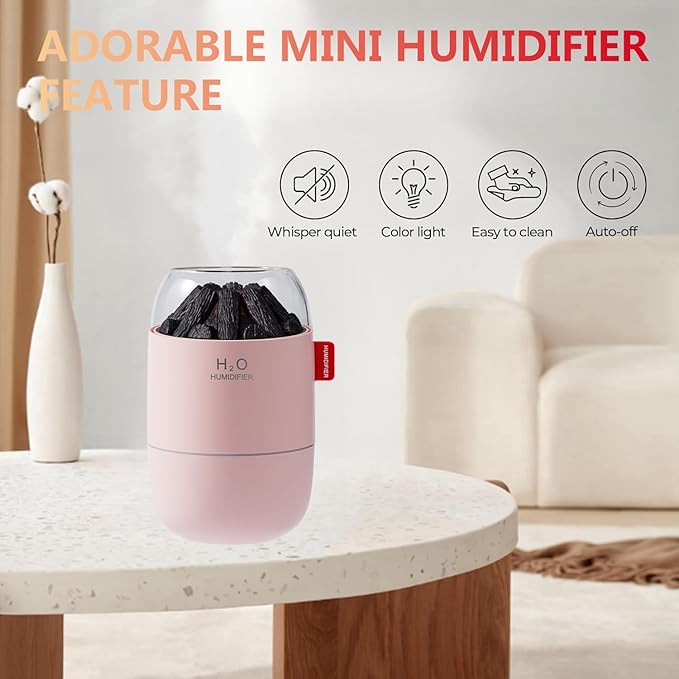 Portable Mini Humidifier, Small Cool Mist, Personal Desktop Humidifier - Image 3