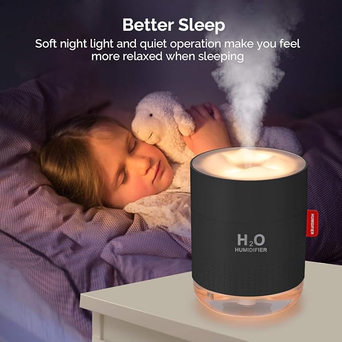 Portable Mini Cool Mist Humidifier, 500ml USB Personal Desktop Humidifier - Image 3