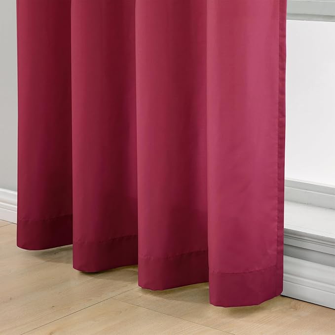 L.Z.E Burgundy Light Filtering Curtains - Image 5