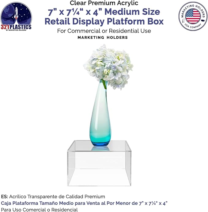 6 Pack Clear Acrylic Display Box Counter Retail Merchandise Storage Bin No Lid - Image 5