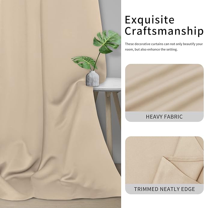 Easy-Going Blackout Curtains for Bedroom, Solid Thermal Insulated Grommet and - Image 5