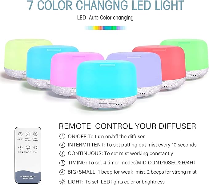 Aromatherapy Diffuser for Essential Oil, 300ml Cool Mist Humidifier - Image 7