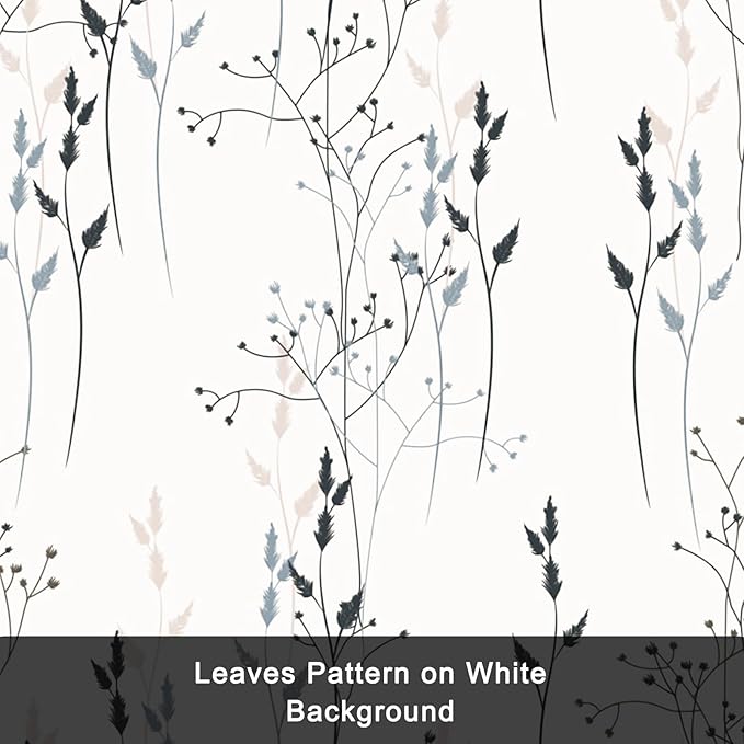 White Leaves Blackout Curtains 84 Inches, Room Darkening Curtains - Image 7