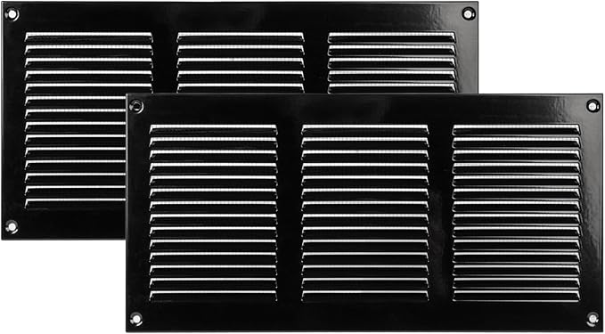 Vent Systems 12'' x 6'' Inch Black Metal Vent Duct Cover by VentSystems