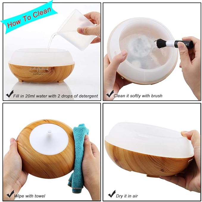 Aroma Essential Oil Diffuser, JoySusie 500ml Wood Grain Ultrasonic Cool Mist - Image 3