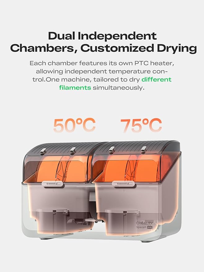 Creality Space Pi X4L Filament Dryer Box, Dual Independent Chambers, 4 Spool - Image 4