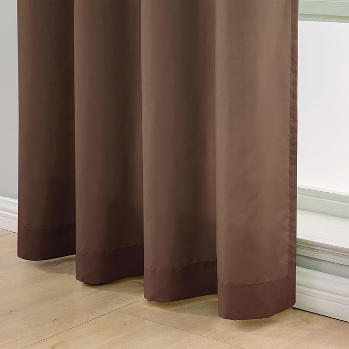 L.Z.E Light Filtering Curtains 72 Inch Length 2 Panels Set Brown Privacy - Image 5