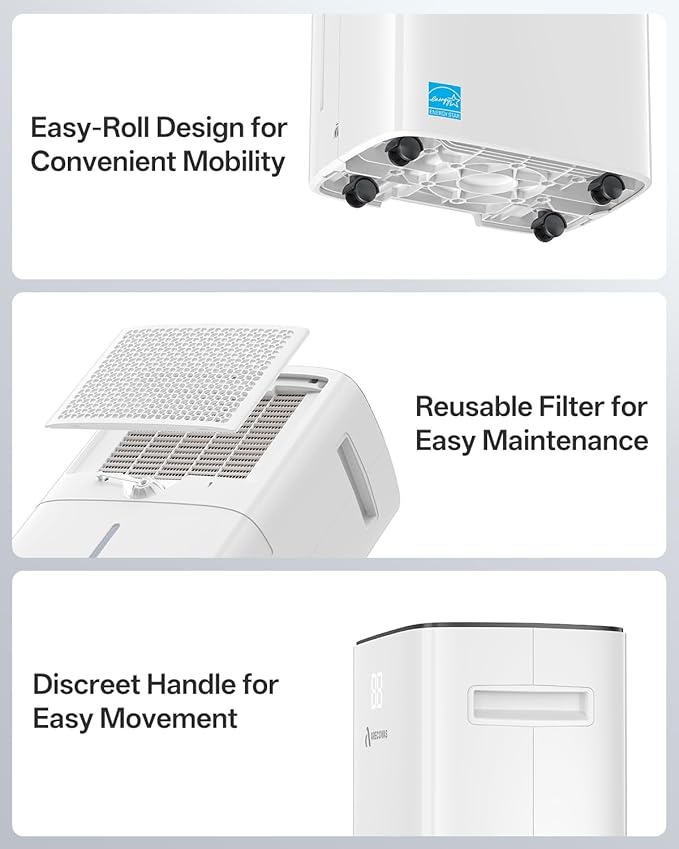 Dehumidifier for Basement, 52 Pints Dehumidifiers for Bedroom Bathroom Large - Image 8