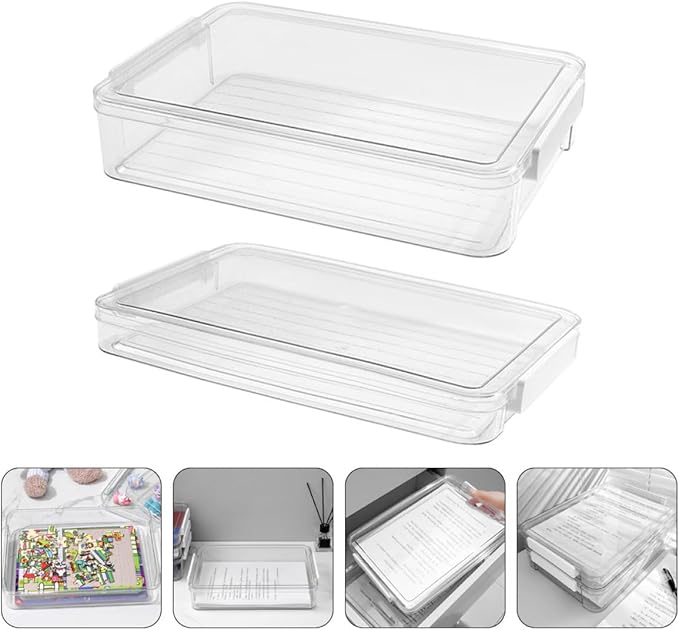 TEHAUX 2pcs Document Organizer Storage Box Lightweight File Holder - Image 7