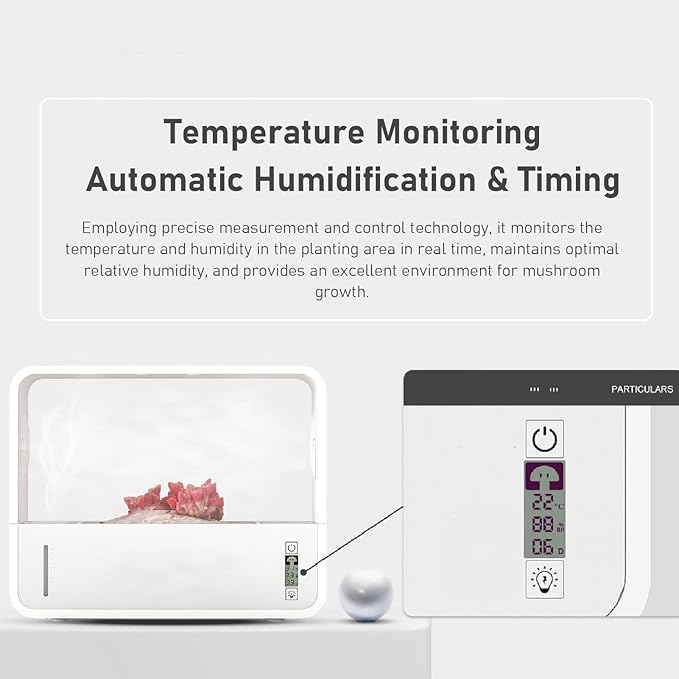 Mushroom Growing Tent, Transparent Viewing, Automatic LED Lighting, USB Powered - Image 4