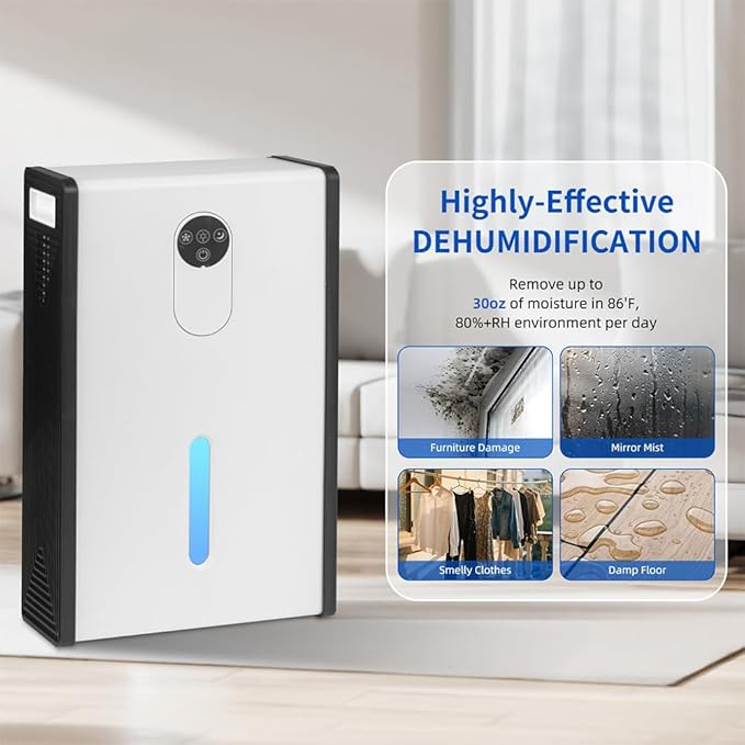 Dehumidifier for 1076 sq.ft, Quiet Portable Moisture Absorber - Image 3