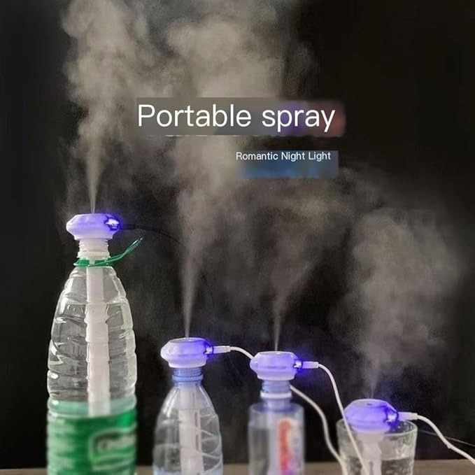 White Portable Mini Humidifier, Water bottle USB Cool Mist Small Humidifier - Image 5