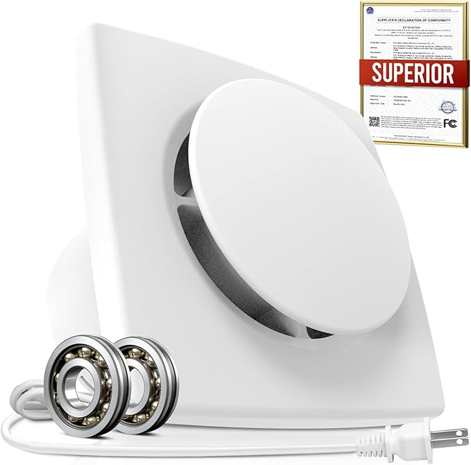 Bathroom Exhaust Fan with Switch, 2600RPM Upgraded Exhaust Fan 35dB Low Noise by ARSFAN