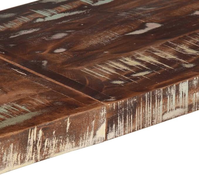 4-Tier Industrial Bookshelf 70.9 Inch Tall Solid Reclaimed Wood Storage Shelf - Image 8