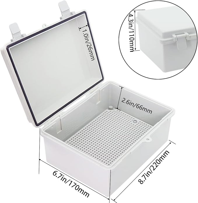Junction Box, Hinged Cover IP67 Waterproof ABS Project Box - Image 3