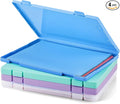 Zhanmai 4 Pcs A4 Paper Organizer Box, Plastic Scrapbook Paper Storage Box File by Zhanmai