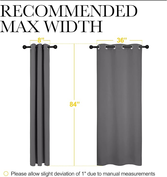 NICETOWN Noise Reducing Blackout Curtains 84" Long - Image 7