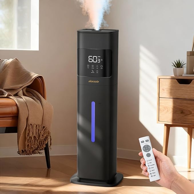 Warm & Cool Mist Humidifiers for Bedroom 500 sq ft, 2.1Gal/8L Humidifier Large by akacozie