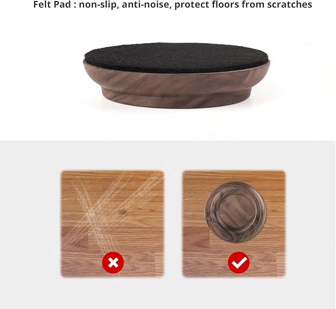 Upright Piano Caster Cups, Furniture Leg Pad Set of 4, - Image 4