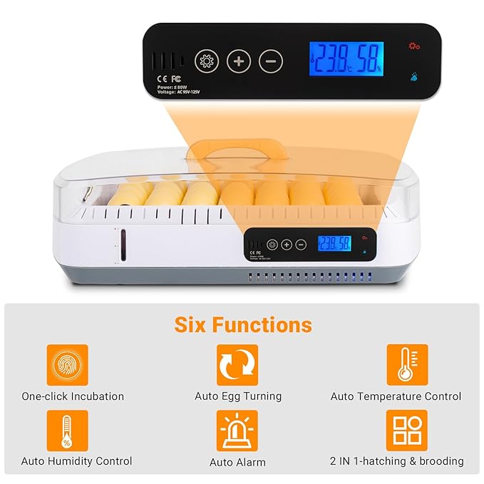 Winado 35 Chicken Incubator for Hatching Eggs, Egg Incubators w/Visual Water - Image 2