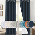 PrinceDeco Linen Blackout Curtains 108 Inches Long Thermal Insulated Textured by PrinceDeco