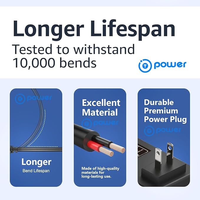 T-Power 6.6ft Long Cable Ac Dc Adapter - Image 4