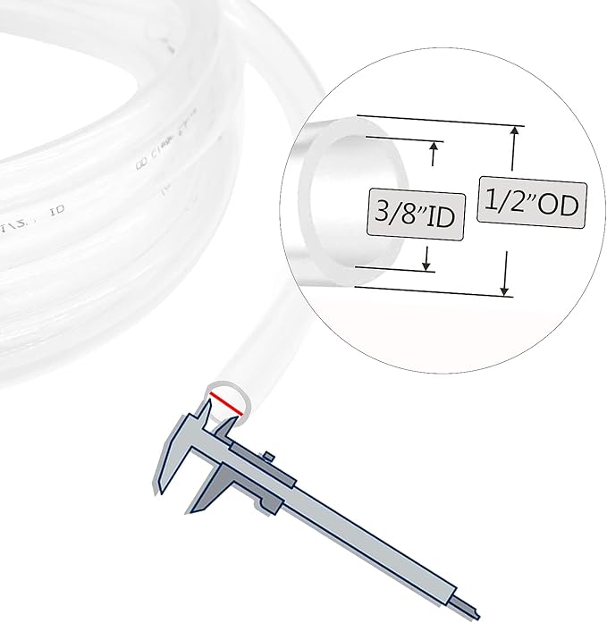 3/8’’ ID × 1/2’’ OD - 10 ft Clear Plastic Vinyl Tubing - Image 2