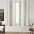 Beige White 54 Inch Curtains Sunblock Curtains by QJMYDECO