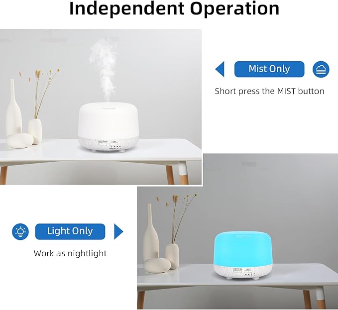 300ML Essential Oil Diffuser, Cool Mist Air Aromatherapy Oil Diffuser - Image 3