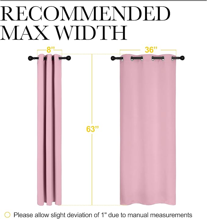NICETOWN Room Darkening Curtains 63" Long Set of 2 - Image 7